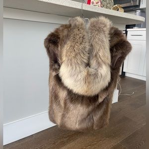 WOLFIE Stunning Beaver and Racoon fur hooded vest